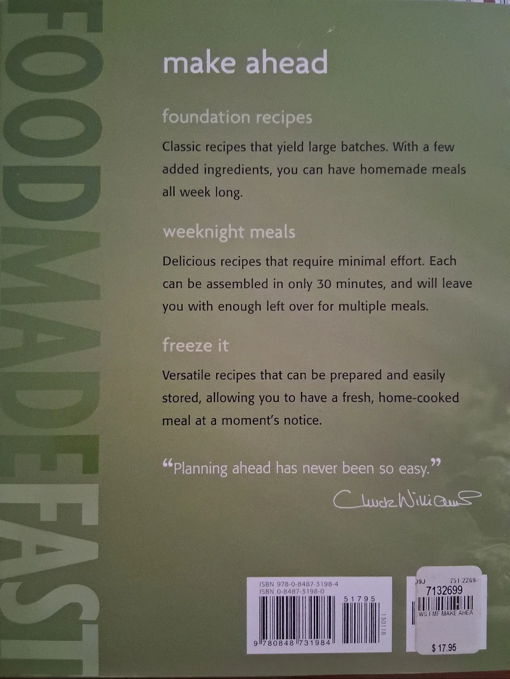 Bundle of 3 Williams Sonoma Cookbooks for $28